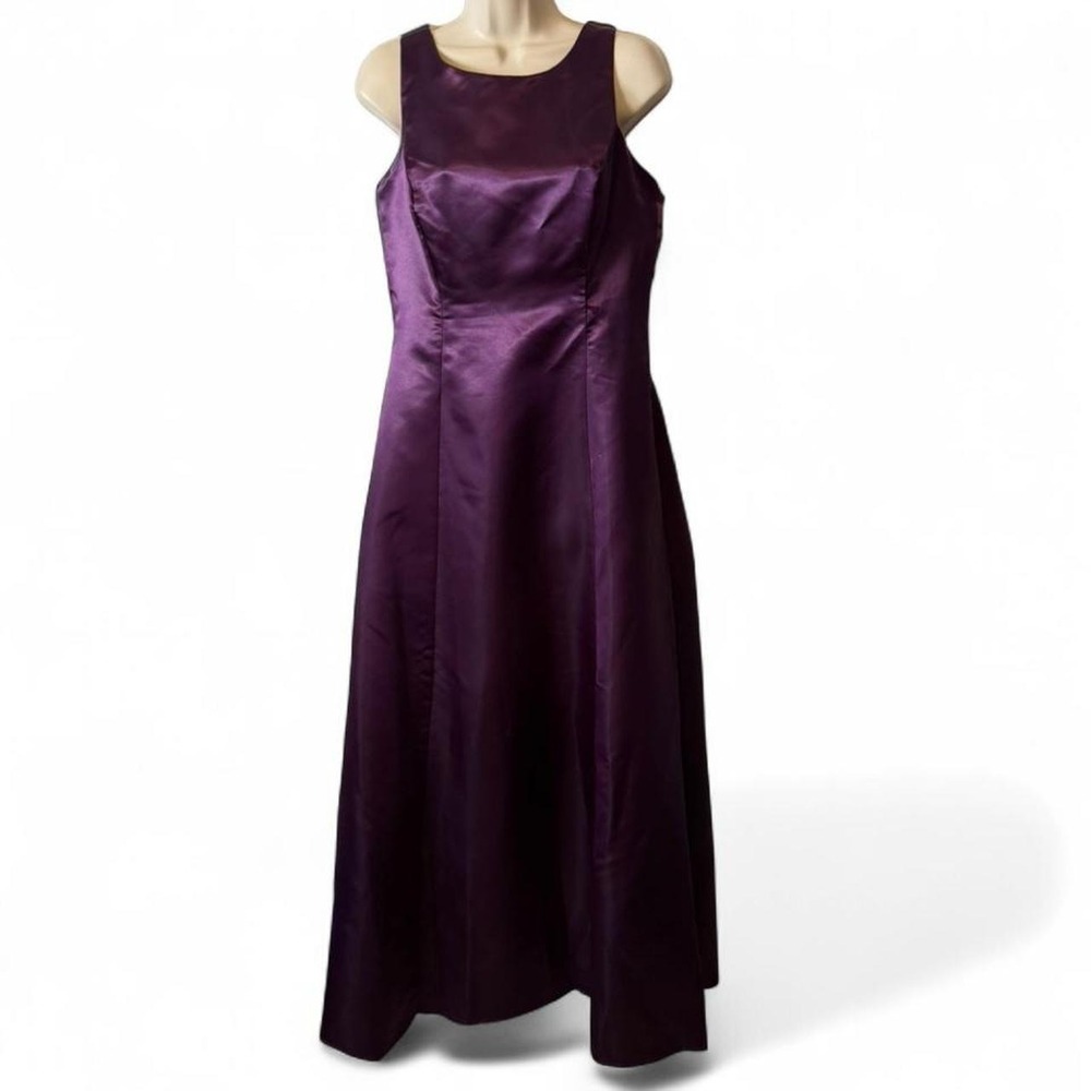 Vintage 90s Bridal Originals Purple Satin Formal Gown, Women’s‎ Size 14
